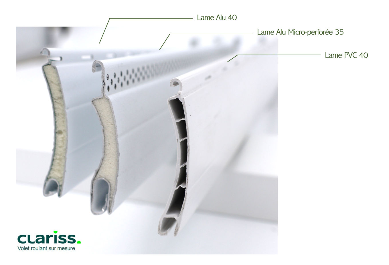 Clariss - les différentes lames de tablier
